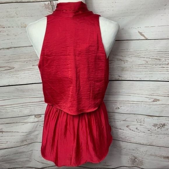 BCBGMAXAZRIA Tie Neck Ruffle Tank Top - Picture 7 of 9